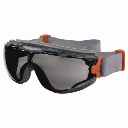 ERGODYNE Skullerz ARKYN Anti-Scratch and Enhanced Anti-Fog Safety Goggles with Neoprene Strap, Smoke 60311